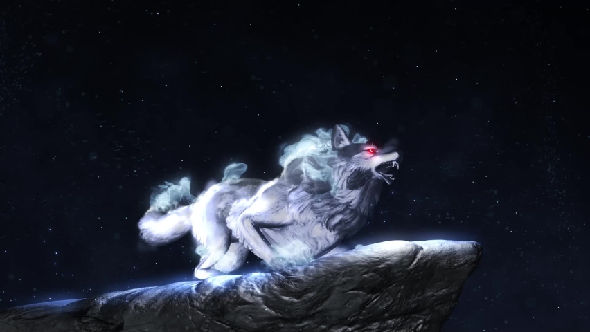 Wolf Intro Effect Animation. Elegant Logo Wolf Spirit HD Royalty-Free Stock Footage #1096122263