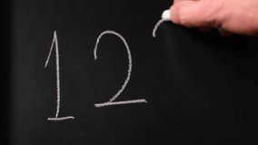 education lettering, numbers 1 2 3 lettering on blackboard, white chalk - Powered by Shutterstock - Get 15% off with code: PIKWIZARD15