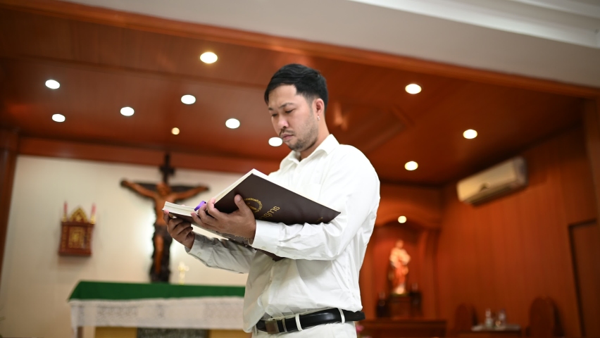 Christian man asking for blessings from God,Asian man praying to Jesus Christ | Shutterstock HD Video #1096157373