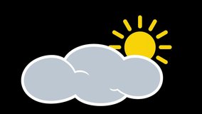 Weather Forecast Animation Footage, Cloudy and Sun, Cloud Increasing