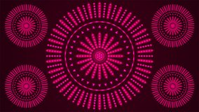Broadcast Spinning Hi-Tech Illuminated Patterns, Magenta, Events, 3D, Loopable, 4K