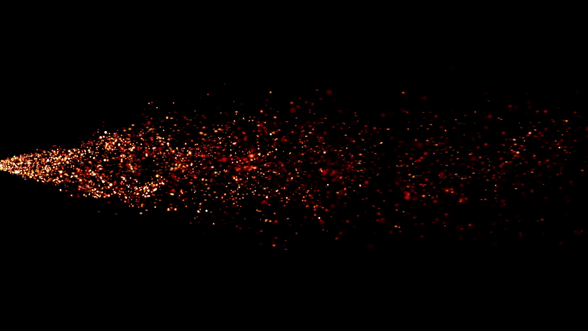 Loop abstract  particles fire flow sparking motion  from left to right side on black background. Fire Embers Background decoration. Isolated black background. Royalty-Free Stock Footage #1096164943
