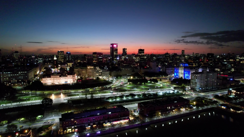 Sunset Casa Rosada At Buenos Aires Buenos Aires Argentina. Downtown Landscape Forward. Sunset Downtown Vacations Travel South America Stunning Sunrise.