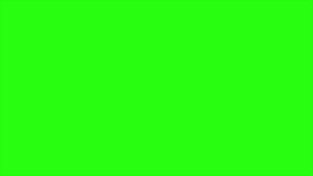 An animated cloud or conversation symbol on a green screen background