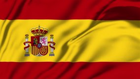 Spain Waving Flag, Spain Flag, Flag of Spain Waving Animation, Spain Flag 4K Footage
