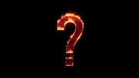 Loopable animation of a burning question mark. Hot burning questions or confusion concept. - Powered by Shutterstock - Get 15% off with code: PIKWIZARD15