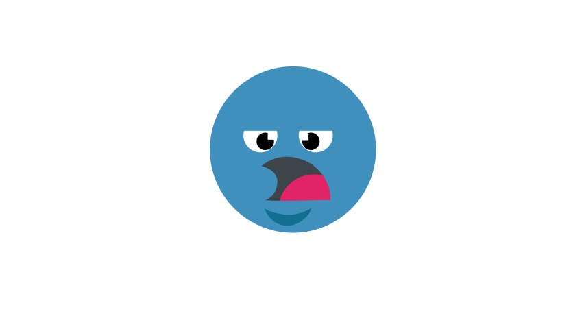 Animated smile face reacting, happy and sad, circle motion graphic face, transparent, ready to use 