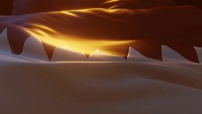Qatar Flag, Close up, Low Side Angle with Warm Atmospheric Lighting, 3d render - Powered by Shutterstock - Get 15% off with code: PIKWIZARD15