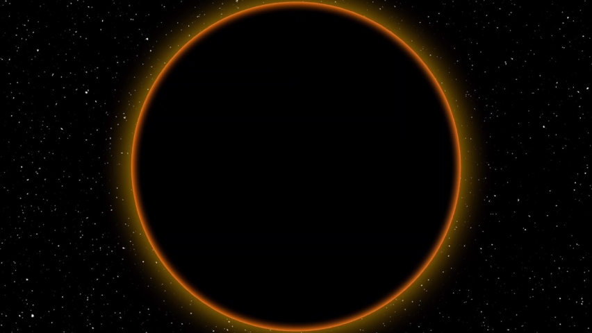 Multicolor stars are flashing in a yellow glowing circle against the background of the night sky