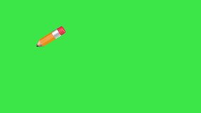 Pencil writes the text Back to School on the green screen. Education concept. 3D animation. Back to school.