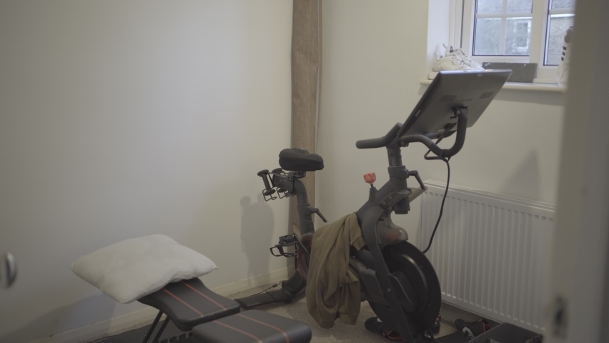 Messy lived in gym room. | Shutterstock HD Video #1096262679