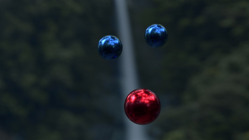 
Hydrogen and oxygen atoms becoming water. Two hydrogen atoms and one oxygen atom conforming water molecule and become in a water drop. 3D render illustration.
 | Shutterstock HD Video #1096269141