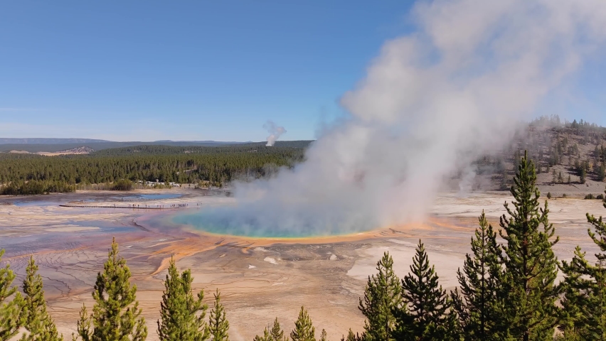 Grand Prismatic Spring in Yellowstone National Park Wyoming Largest Hot Spring in the United States