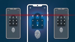 Smartphone pattern solving and fingerprint recognition. Security system operation concept. Unlock performance test of smartphones. - Powered by Shutterstock - Get 15% off with code: PIKWIZARD15
