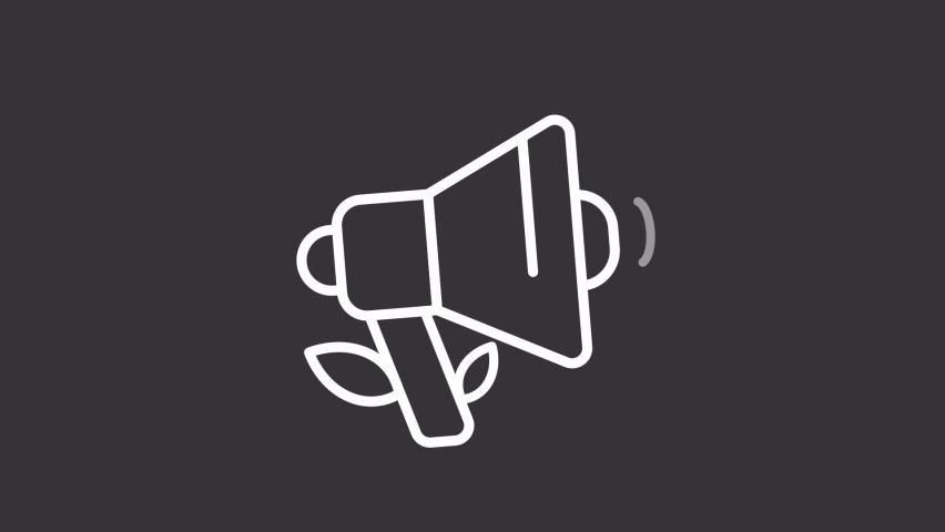 Animated organic ads white line icon. Inbound marketing. Non paid campaign. Seamless loop HD video with alpha channel on transparent background. Motion graphic design for night mode
