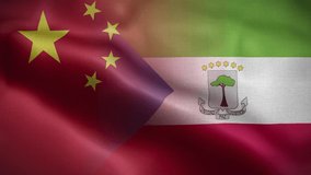 China Equatorial Guinea Flag Loop Background 4K