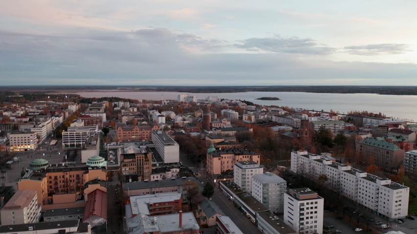 City of Vaasa in Finland, Aerial shot