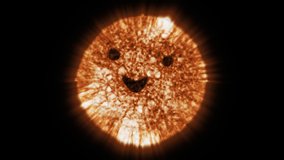 Sun smiling. Astrology astronomy space galaxy universe. black spots on the sun. sunlight beams plasma bright energy. - Powered by Shutterstock - Get 15% off with code: PIKWIZARD15