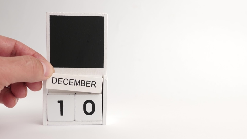 Calendar with the date December 10 and a place for designers. Illustration for an event of a certain date. Royalty-Free Stock Footage #1096337435