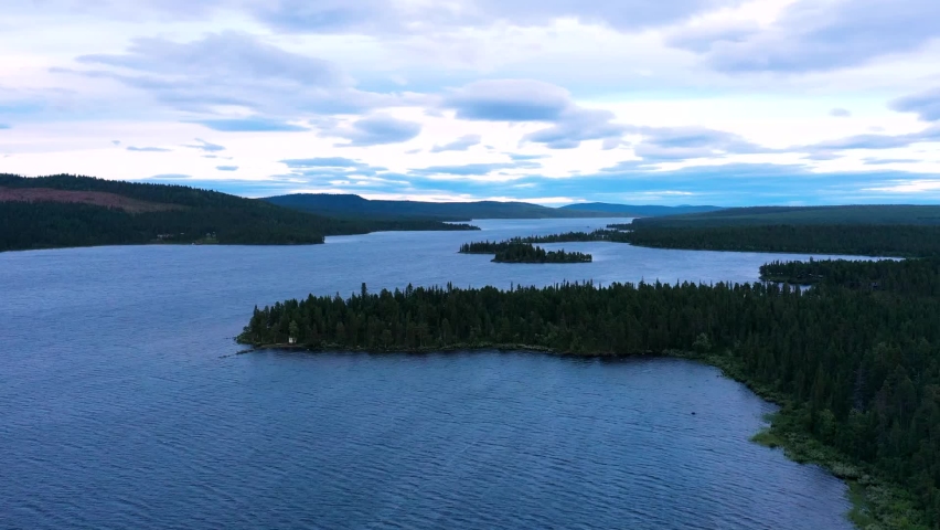 Time lapse of the scandinavian artic summer landscape in Kurravaara, Sweden
