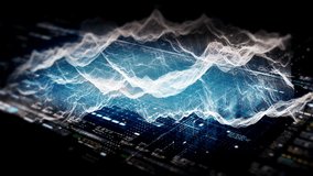 3d illustration, 3d rendering, futuristic Holographic Terrain environment, geomorphology, topography and digital data telemetry information blur, de-focused, motion graphic user interface HUD - Powered by Shutterstock - Get 15% off with code: PIKWIZARD15