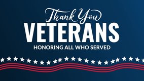 Happy Veterans Day - Honoring all who served text Animation. happy veterans day motion graphics