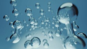 Multiple shiny hydrogen or oxygen gas particles floating slowly in the air. Photorealistic science, medical background 3D animation. - Powered by Shutterstock - Get 15% off with code: PIKWIZARD15