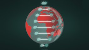 Animation of dna strand over globe. Global business and digital interface concept digitally generated video. - Powered by Shutterstock - Get 15% off with code: PIKWIZARD15