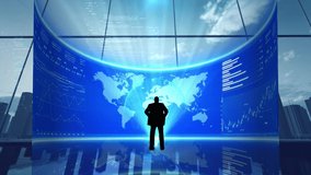 Graphic display of high-tech large curved holographic screen - Powered by Shutterstock - Get 15% off with code: PIKWIZARD15