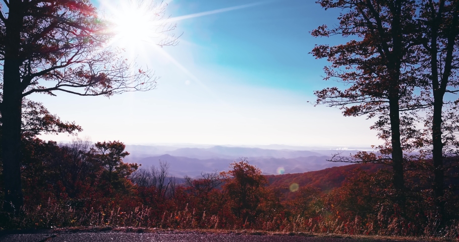 beautiful view on mountain valley at sunny morning. Blue Ridge Mountains