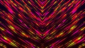 Abstract colorful background with bright glowing lines. Abstract neon background. Fast moving colored rays. Glowing lines, virtual reality. Tech futuristic motion background. 3D. Video animation 4K.