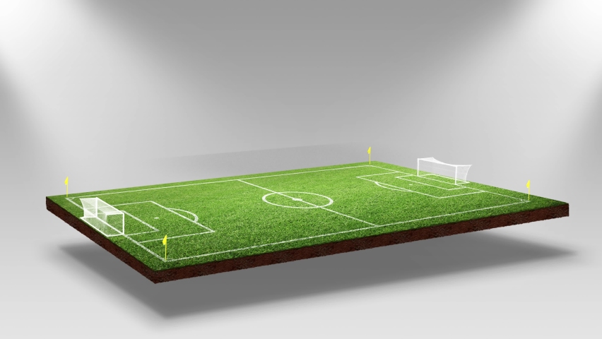 Soccer stadium arena. Soccer concept. 3d animation Royalty-Free Stock Footage #1096463389