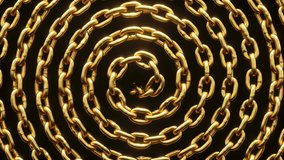 cycled 3d animation, abstract black background with spiral golden chain, shiny metallic texture, fashion intro - Powered by Shutterstock - Get 15% off with code: PIKWIZARD15
