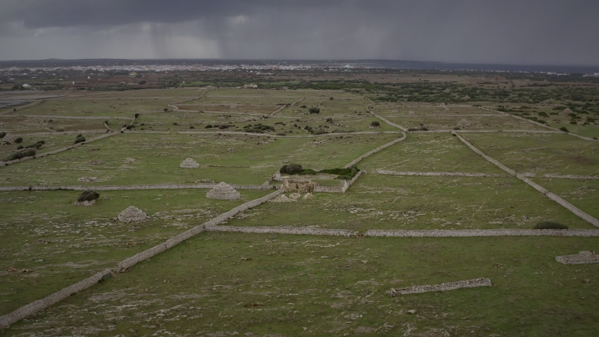 DRY STONE WALLS landscapes in Menorca, balearics islands, spain
