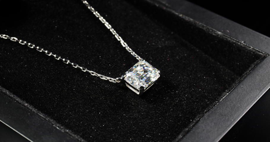Diamond Pendant on Black Jewelry Box