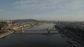 Budapest downtown - drone aerial video of the Hungarian capital
