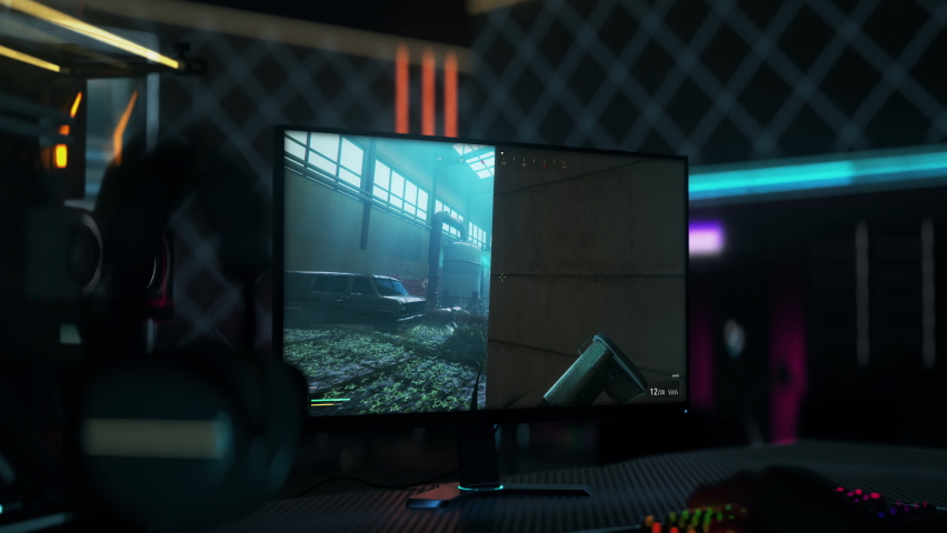 Bomb Explosion Failing Video Game Mission. Player Defeats Terrorists But Fails To Prevent Explosion In Game Mission. FPS Game. Army Mission Failed. Computer Gaming. Military Guns. Battle