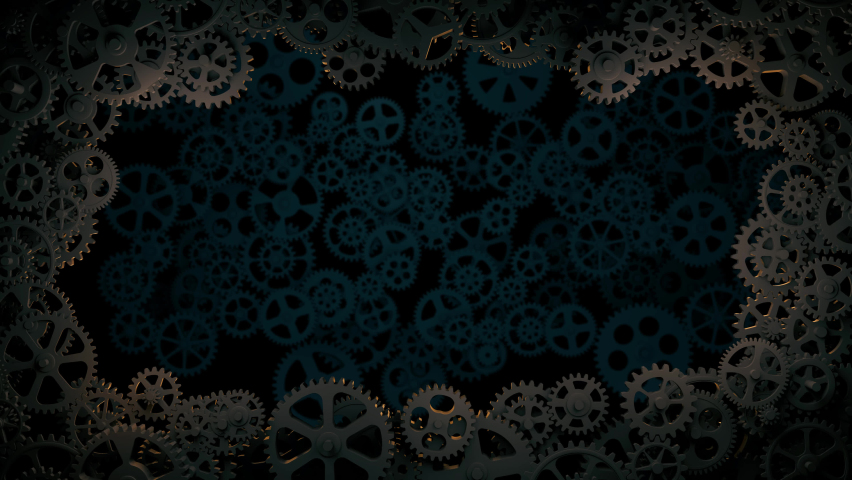 Steampunk style bakcground frame of cogwheel clockworks mechanism working in seamless loop video