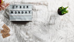 Cyber Monday sign on white background - Powered by Shutterstock - Get 15% off with code: PIKWIZARD15