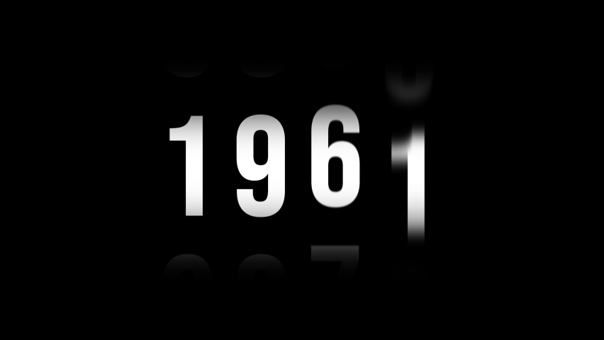 Analog counter counting up from 1960 to 2023 background. Time-lapse speed. Happy new year eve number counter. 4K footage motion graphic video rendering. | Shutterstock HD Video #1096504829