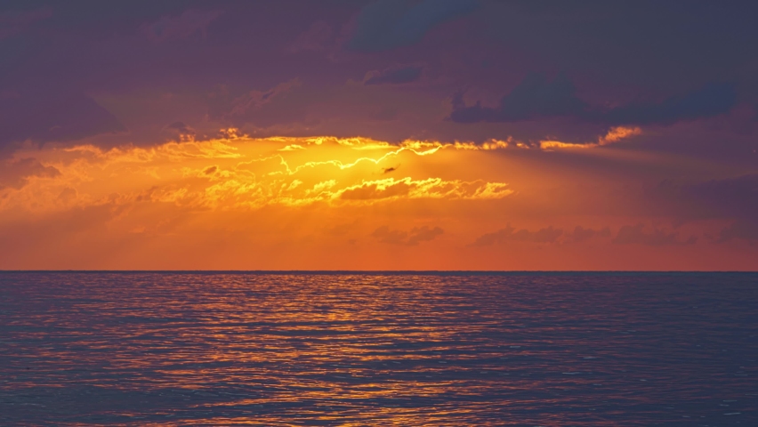 4k, Timelapse, beautiful sunset over Mediterranean sea, coast of Turkey, Alanya, Antalya