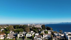 Drone flying over the houses in Pacific Palisades, CA. 4k