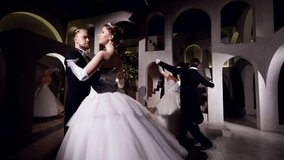 ballroom dance, people are waltzing in palace, beautiful women and handsome in fairytale and romantic atmosphere - Powered by Shutterstock - Get 15% off with code: PIKWIZARD15