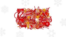 Merry Christmas 3D Rendering, Christmas Balls, Gift Boxes, Candies, Stars, Snow Pattern and Confetti Blast Then Reveal Christmas Text, Luma Matte Selection of Elements - Powered by Shutterstock - Get 15% off with code: PIKWIZARD15