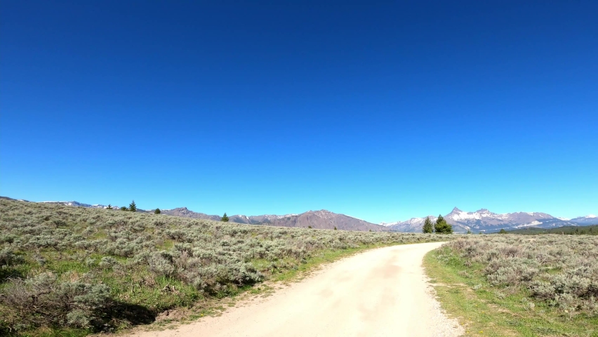 Rocky Mountains  Wyoming Dirt Road Lake Lily Campground