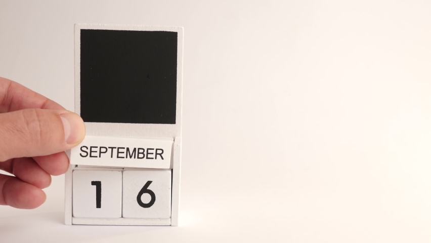 Calendar with the date September 16 and a place for designers. Illustration for an event of a certain date.