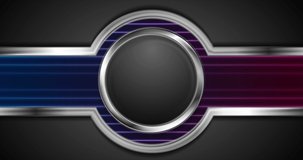 Hi-tech abstract black metallic motion background with blue purple neon lines. Seamless looping. Video animation 4K 4096x2160