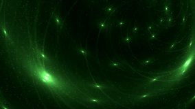 VJ Abstract Motion. Disco green Background with circles and stars. Abstract animated motion background of spinning spheres with lines. Seamless loop. Set the video in my portfolio