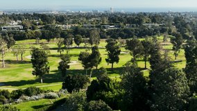 Drone footage of the Riviera Country Club in Pacific Palisades, Los Angeles, CA. 4k