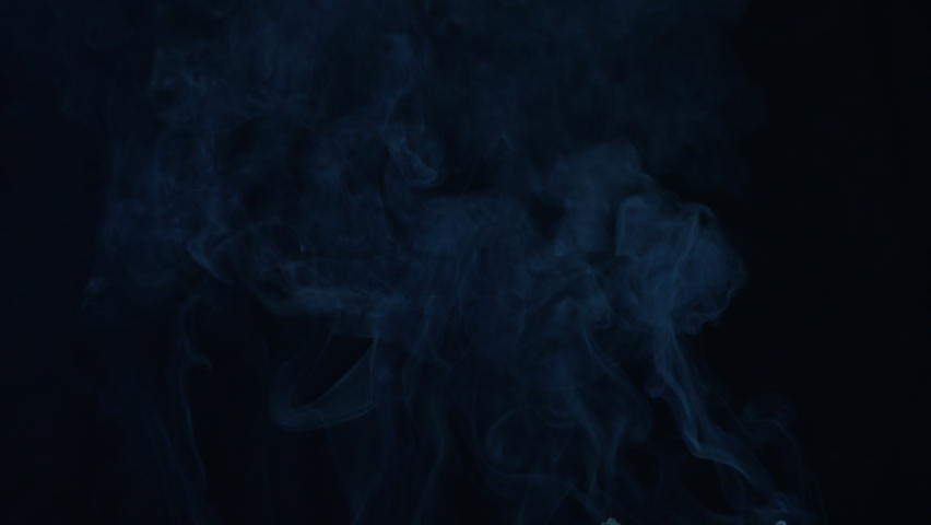 Whit smoke slow motion concept, smoke floating up slow on black screen background, fog or smog motion up, abstract wallpaper screen, vapor or stream from fire flame burning to heat hot of nature power Royalty-Free Stock Footage #1096542495